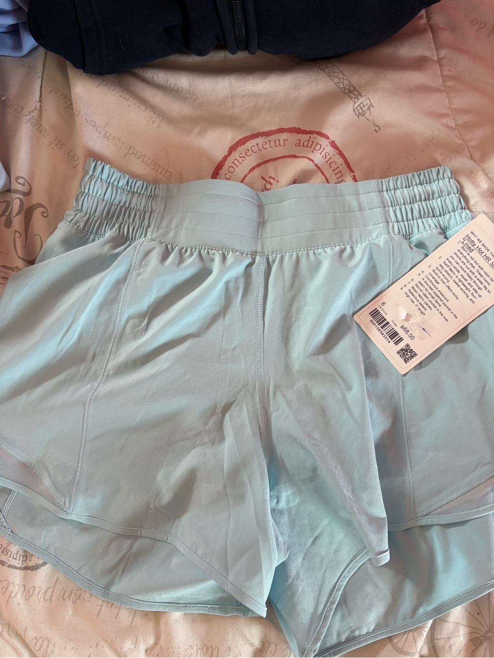 Women’s High-Waist Performance Shorts in Light Aqua brand new